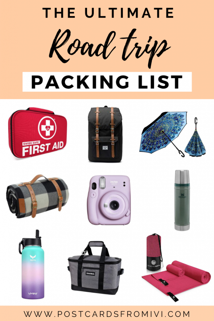 Road trip packing list - things to bring on a road trip